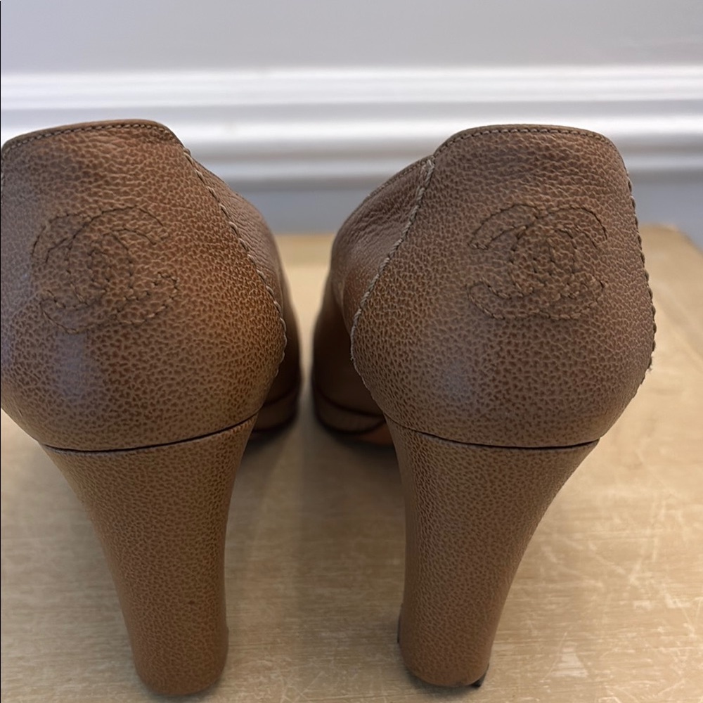 Chanel Leather Heels with Textured Finish